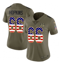Women's Nike Cincinnati Bengals #66 Trey Hopkins Limited Olive/USA Flag 2017 Salute to Service NFL Jersey