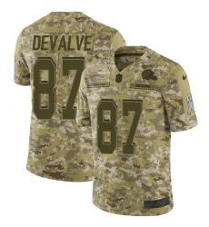 Men's Nike Cleveland Browns #87 Seth DeValve Limited Camo 2018 Salute to Service NFL Jersey