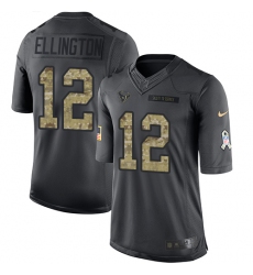 Men's Nike Houston Texans #12 Bruce Ellington Limited Black 2016 Salute to Service NFL Jersey