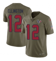 Men's Nike Houston Texans #12 Bruce Ellington Limited Olive 2017 Salute to Service NFL Jersey