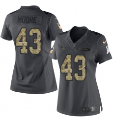 Women's Nike Houston Texans #43 Corey Moore Limited Black 2016 Salute to Service NFL Jersey