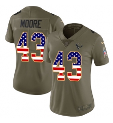 Women's Nike Houston Texans #43 Corey Moore Limited Olive/USA Flag 2017 Salute to Service NFL Jersey