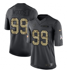 Men's Nike Indianapolis Colts #99 Al Woods Limited Black 2016 Salute to Service NFL Jersey