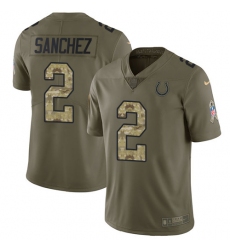 Men's Nike Indianapolis Colts #2 Rigoberto Sanchez Limited Olive/Camo 2017 Salute to Service NFL Jersey