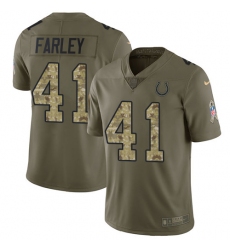 Men's Nike Indianapolis Colts #41 Matthias Farley Limited Olive/Camo 2017 Salute to Service NFL Jersey