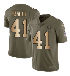 Men's Nike Indianapolis Colts #41 Matthias Farley Limited Olive/Gold 2017 Salute to Service NFL Jersey