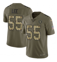 Youth Nike Oakland Raiders #55 Marquel Lee Limited Olive/Camo 2017 Salute to Service NFL Jersey