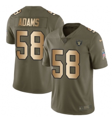 Men's Nike Oakland Raiders #58 Tyrell Adams Limited Olive/Gold 2017 Salute to Service NFL Jersey