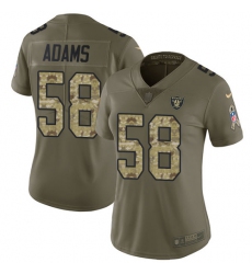 Women's Nike Oakland Raiders #58 Tyrell Adams Limited Olive/Camo 2017 Salute to Service NFL Jersey