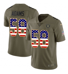 Youth Nike Oakland Raiders #58 Tyrell Adams Limited Olive/USA Flag 2017 Salute to Service NFL Jersey