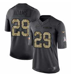 Men's Nike Carolina Panthers #29 Mike Adams Limited Black 2016 Salute to Service NFL Jersey