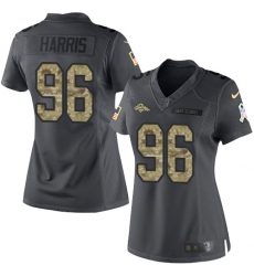 Women's Nike Denver Broncos #96 Shelby Harris Limited Black 2016 Salute to Service NFL Jersey