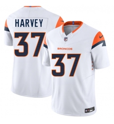 Men's Denver Broncos #37 RJ Harvey White 2025 Draft F.U.S.E. Vapor Limited Football Stitched Jersey