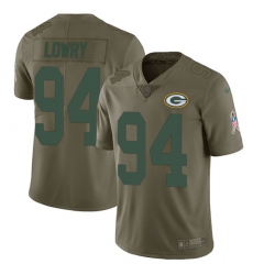 Men's Nike Green Bay Packers #94 Dean Lowry Limited Olive 2017 Salute to Service NFL Jersey