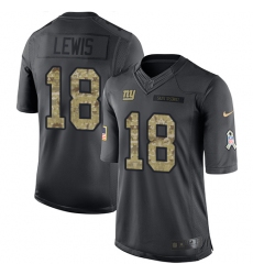 Men's Nike New York Giants #18 Roger Lewis Limited Black 2016 Salute to Service NFL Jersey