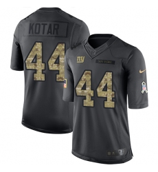 Men's Nike New York Giants #44 Doug Kotar Limited Black 2016 Salute to Service NFL Jersey