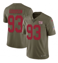 Men's Nike New York Giants #93 B.J. Goodson Limited Olive 2017 Salute to Service NFL Jersey