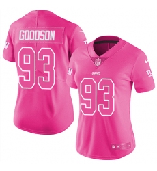 Women's Nike New York Giants #93 B.J. Goodson Limited Pink Rush Fashion NFL Jersey