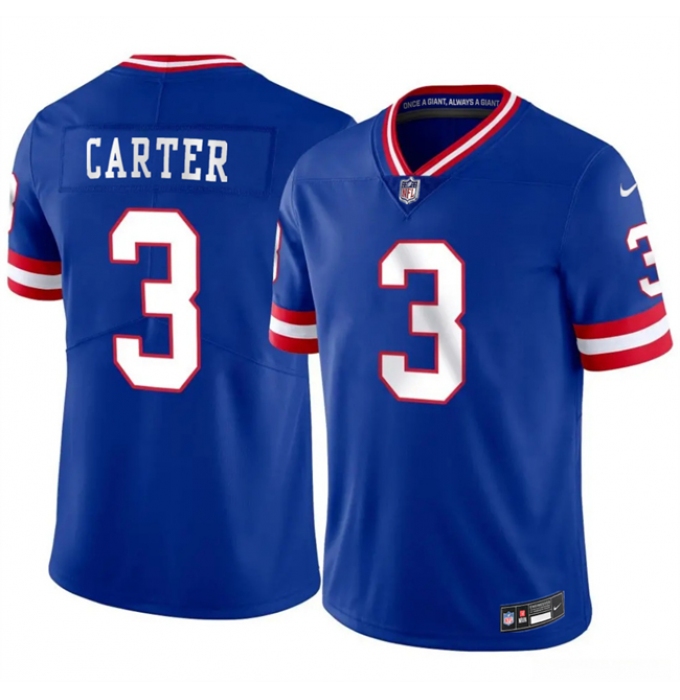 Men's New York Giants #3 Abdul Carter Blue 2026 Classic Vapor Untouchable Limited Stitched Jersey