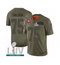 Men's San Francisco 49ers #75 Laken Tomlinson Limited Olive 2019 Salute to Service Super Bowl LIV Bound Football Jersey