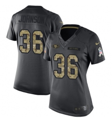 Women's Nike San Francisco 49ers #36 Dontae Johnson Limited Black 2016 Salute to Service NFL Jersey