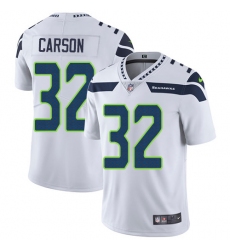 Men's Nike Seattle Seahawks #32 Chris Carson White Vapor Untouchable Limited Player NFL Jersey