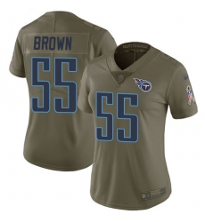 Women's Nike Tennessee Titans #55 Jayon Brown Limited Olive 2017 Salute to Service NFL Jersey