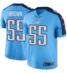 Youth Nike Tennessee Titans #55 Jayon Brown Limited Light Blue Rush Vapor Untouchable NFL Jersey
