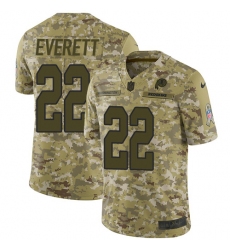 Men's Nike Washington Redskins #22 Deshazor Everett Burgundy Limited Camo 2018 Salute to Service NFL Jersey