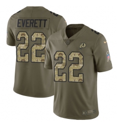 Youth Nike Washington Redskins #22 Deshazor Everett Limited Olive/Camo 2017 Salute to Service NFL Jersey