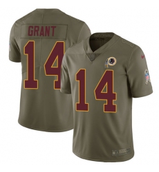 Men's Nike Washington Redskins #14 Ryan Grant Limited Olive 2017 Salute to Service NFL Jersey