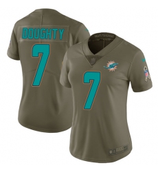 Women's Nike Miami Dolphins #7 Brandon Doughty Limited Olive 2017 Salute to Service NFL Jersey