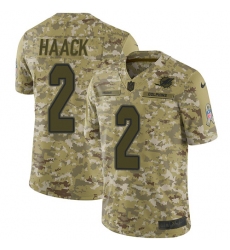 Men's Nike Miami Dolphins #2 Matt Haack Limited Camo 2018 Salute to Service NFL Jersey