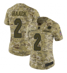 Women's Nike Miami Dolphins #2 Matt Haack Limited Camo 2018 Salute to Service NFL Jersey