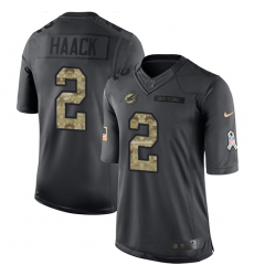 Youth Nike Miami Dolphins #2 Matt Haack Limited Black 2016 Salute to Service NFL Jersey