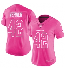 Women's Nike Miami Dolphins #42 Alterraun Verner Limited Pink Rush Fashion NFL Jersey