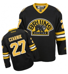Women's Reebok Boston Bruins #27 Austin Czarnik Authentic Black Third NHL Jersey