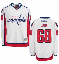 Men's Reebok Washington Capitals #68 Jaromir Jagr Authentic White Away NHL Jersey