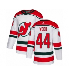 Men's Adidas New Jersey Devils #44 Miles Wood Authentic White Alternate NHL Jersey