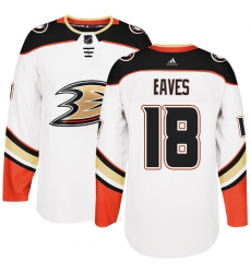 Men's Adidas Anaheim Ducks #18 Patrick Eaves Authentic White Away NHL Jersey