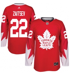 Men's Adidas Toronto Maple Leafs #22 Nikita Zaitsev Authentic Red Alternate NHL Jersey