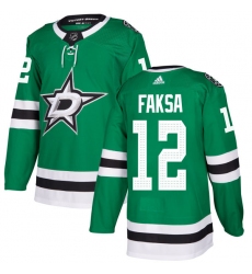 Men's Adidas Dallas Stars #12 Radek Faksa Authentic Green Home NHL Jersey