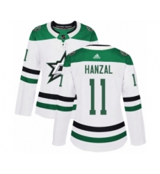 Women's Adidas Dallas Stars #11 Martin Hanzal Authentic White Away NHL Jersey