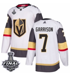 Women's Adidas Vegas Golden Knights #7 Jason Garrison Authentic White Away 2018 Stanley Cup Final NHL Jersey