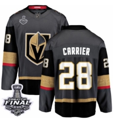 Men's Vegas Golden Knights #28 William Carrier Authentic Black Home Fanatics Branded Breakaway 2018 Stanley Cup Final NHL Jersey