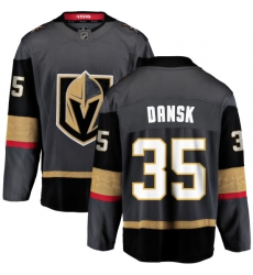 Men's Vegas Golden Knights #35 Oscar Dansk Authentic Black Home Fanatics Branded Breakaway NHL Jersey