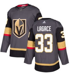 Men's Adidas Vegas Golden Knights #33 Maxime Lagace Authentic Gray Home NHL Jersey