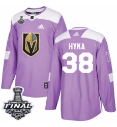 Youth Adidas Vegas Golden Knights #38 Tomas Hyka Authentic Purple Fights Cancer Practice 2018 Stanley Cup Final NHL Jersey