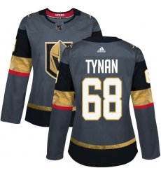 Women's Adidas Vegas Golden Knights #68 T.J. Tynan Authentic Gray Home NHL Jersey