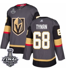 Youth Adidas Vegas Golden Knights #68 T.J. Tynan Authentic Gray Home 2018 Stanley Cup Final NHL Jersey